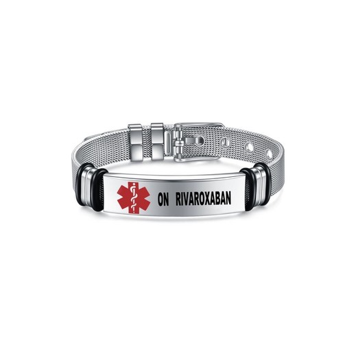On Rivaroxaban Medical Alert Adjustable Bracelet Blood Thinner - Picture 1 of 3