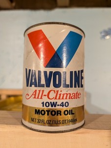 Vintage Valvoline 10-40 Oil Can Unopened