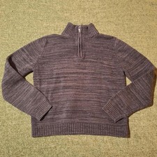 Vintage Chaps Zip up Black and Grey Sweater       