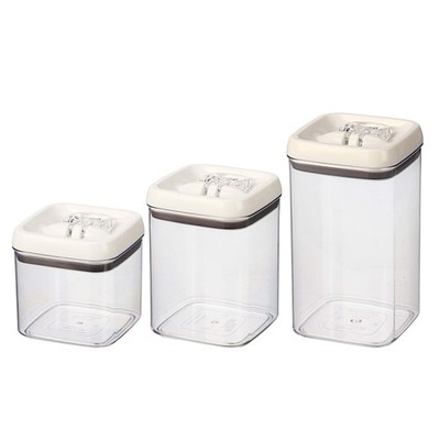 Better Homes & Gardens Canister Pack of 3, Square Food Storage Container Set