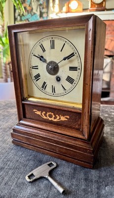 Viktorianischer Winterhalder 30 Stunden Kaminuhr Wecker Glockenschlag um 1880