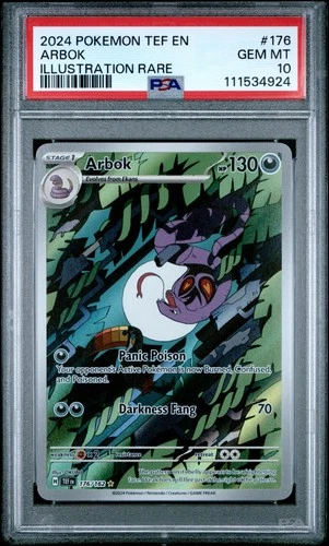 2024 POKEMON TEF EN-TEMPORAL FORCES ILLUSTRATION RARE #176 ARBOK PSA 10