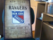 A  NHL TEAM NEW YORK RANGERS  CANVASS  TICKETT PICTURE