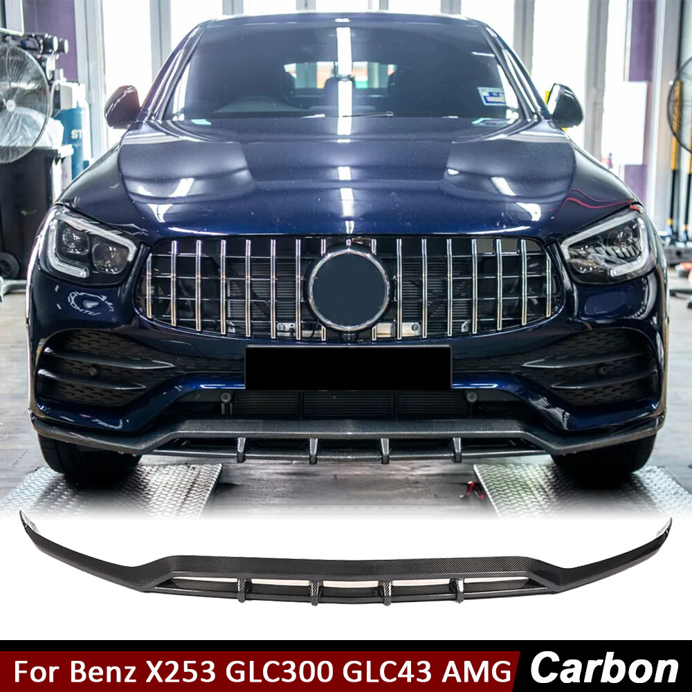 For Mercedes X253 GLC300 GLC43 AMG 20+ REAL CARBON Front Bumper Lip Chin Spoiler