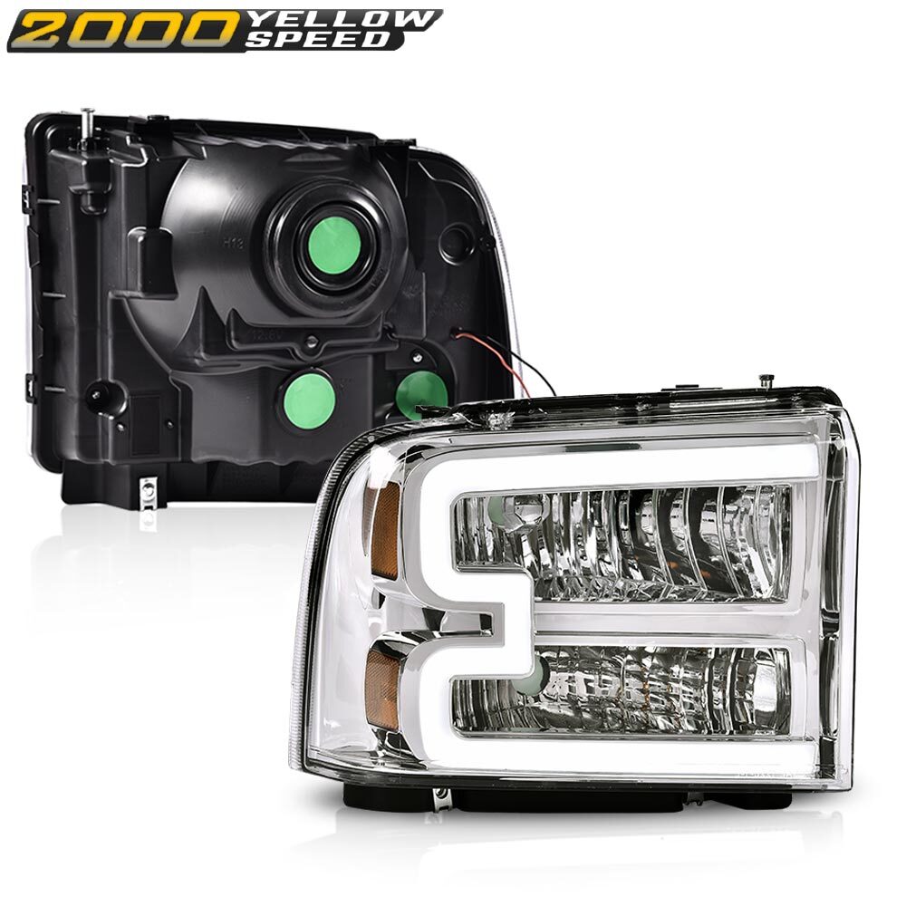 Motor-1 Headlight Assembly Black Housing Clear Corner Headlights For 2005-2007 Ford F250/F350 Super Duty (Pair) Headlights For Ford E-450 Super Duty - Foto 8