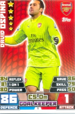 2014/2015 TOPPS Match Attax Extra Card - 1 - David Ospina - Arsenal