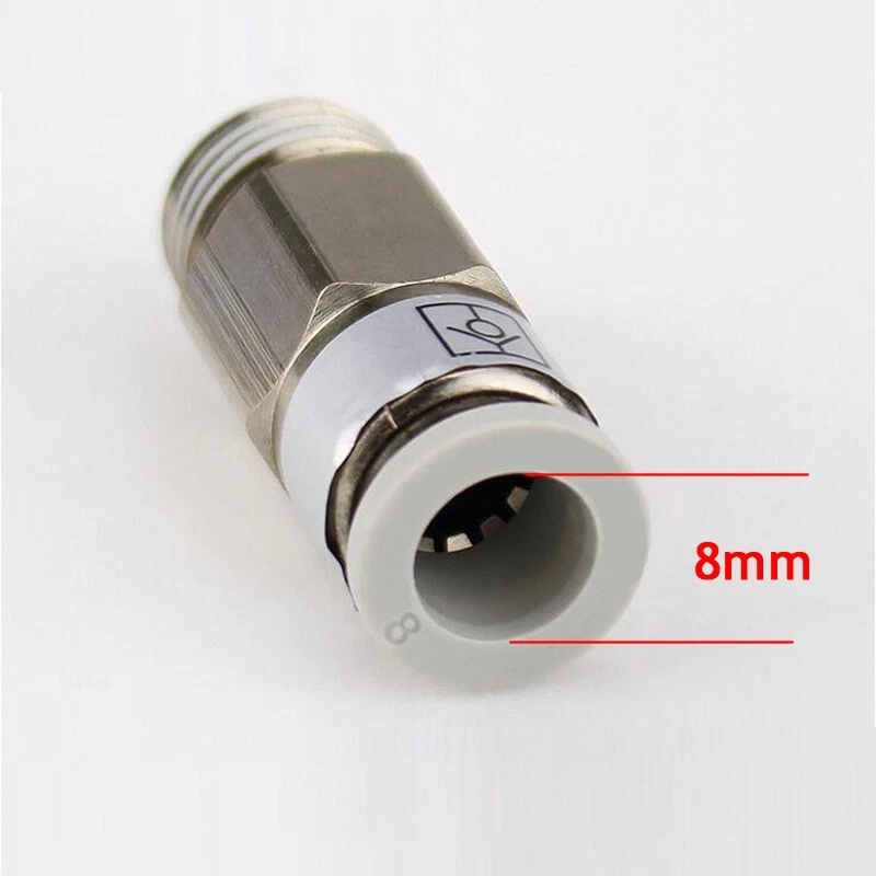 Pneumatic Straight Connector Check Valve 8mm OD Tube 1/4'' Touch Qucik Fitting - Image 4 of 4