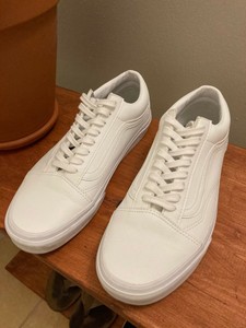 vans tumble white leather