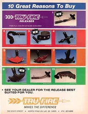 VINTAGE 1988 TRU FIRE TRIGGER RELEASES BOW HUNTING ARCHERY PRINT AD