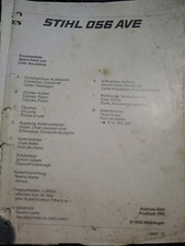 Tronçonneuse STIHL 056 AVE Liste des Pièces de Rechange Uniquement