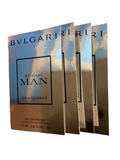 4x Bvlgari Man Rain Essence Eau de Parfum EDP Sample Spray .05oz, 1.5ml each