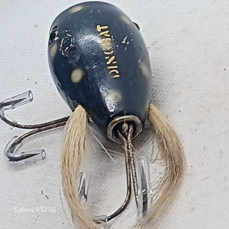 Creek Chub Dingbat Surface Western Auto Skunk Color CCBC Topwater Black White - Image 4 of 4