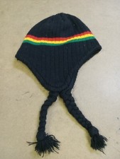 rasta beanie hat Jamaica Colors Braided Tassels
