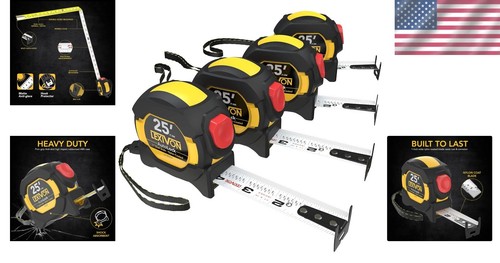 1 Inch Wide AutoLock Tape Measure Set - 25Ft with Easy Read Fractional Graphics - 第 2/9 張圖片