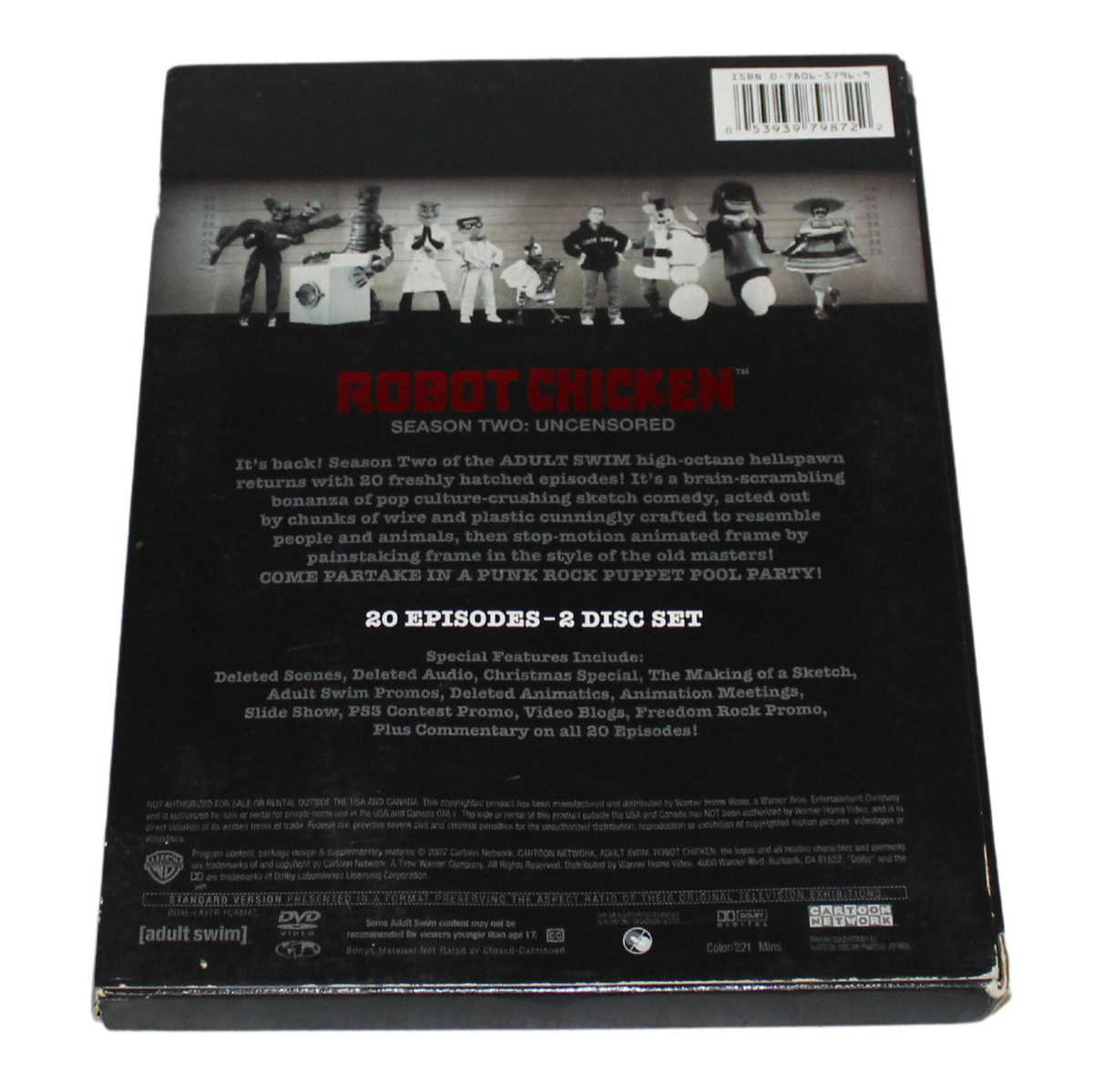 DVD Robot Chicken Season Two Uncensored 2 Disc Adult Swim Cartoon