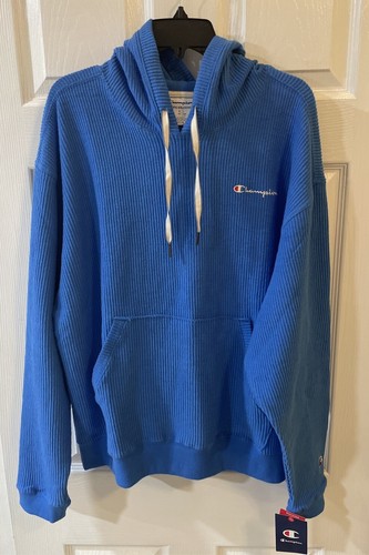 Women’s Champion Blue Hooded Sweatshirt Size L (Oversized)