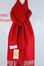 Women's Pashmina Scarf Shawl Wrap~Paisley RED/RED~Silk Cashmere.Soft*027