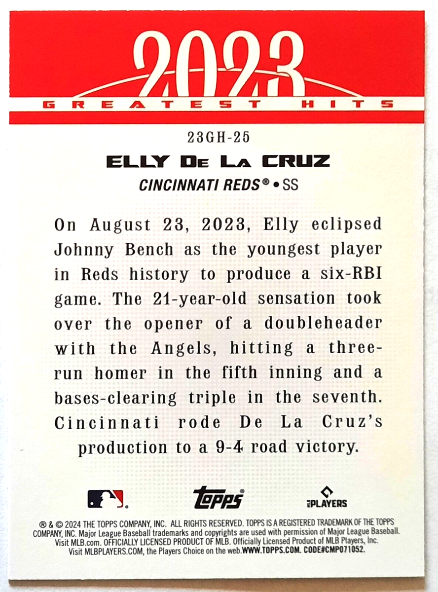 topps japan edition elly de la cruz75枚限定 2024 Topps #23GH-25 Elly De La Cruz 2023 Greatest Hits
