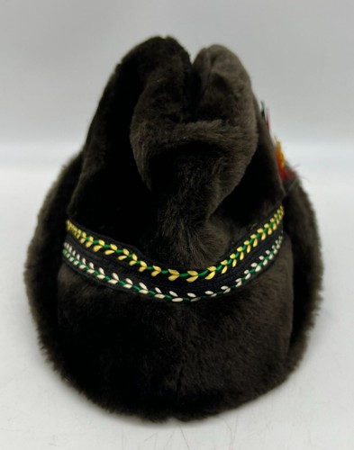 Vintage United Hatters Cap Millinery Faux Fur Hat Feather Accent & Braided Band - Picture 7 of 7