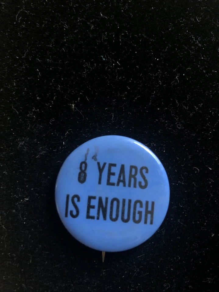 Anti-FDR 1940 Willkie Presidencial Sin Tercer Término Béisbol, 8 Años Es Suficiente Pin Foto 2 de 4