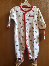NWT Size 3M Carter's My 1st Christmas white sleeper outfit Reindeer Santa