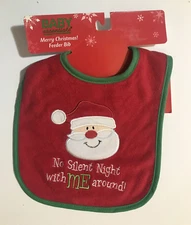 Baby Essentials No Silent Night with Me Around Santa Feeder Bib