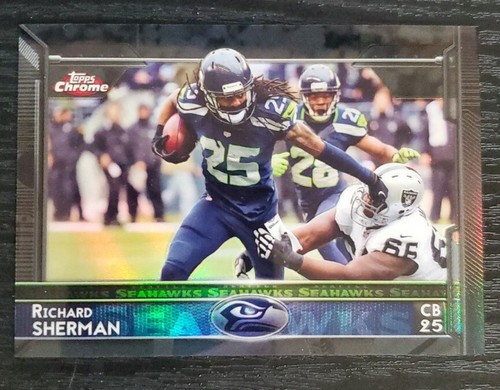 Richard Sherman [Horizontal Black Refractor] #9 2015 Topps Chrome card