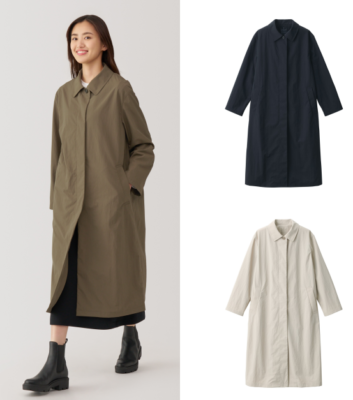 select：XS-XXL】 MUJI Water-Repellent Stand Fall Collar Coat UV