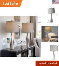 25.75" Table Lamps Set of 2 for Living Room Bedroom, Bedside Lamp 3-Way Dimma...