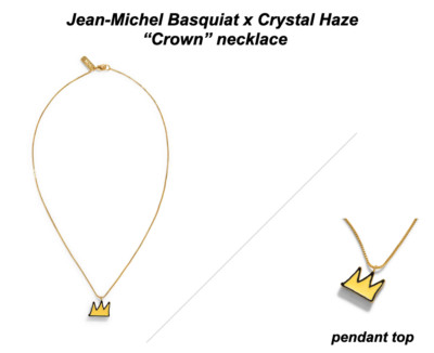 Jean-Michel Basquiat x Crystal Haze Crown necklace gold 18k gold plating