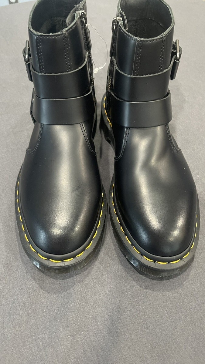 Doc Dr Martens Jaimes Buckle Chelsea Black Leather Boots