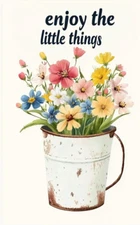 Flowers-Sign Metal-Poster Wall-Art Rustic-Décor, Enjoy the Little Things, Yard G