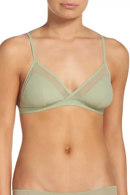 NWT Madewell Micro Mesh Bralette XS 30AA-32A FORGLANDSC Green $32 MSRP