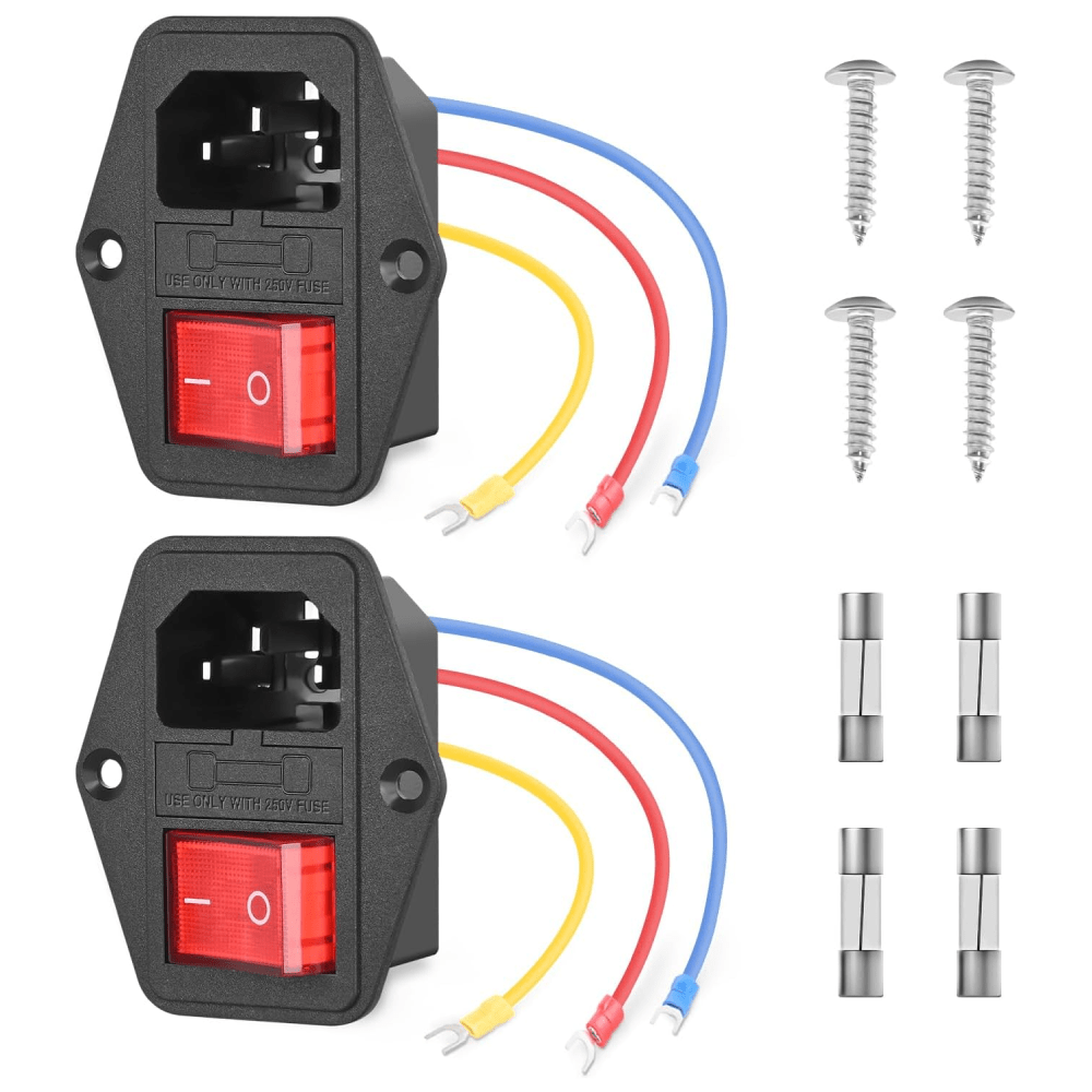 Nilight 2Pcs Switch Power Socket 10A 250V AC Power Socket Inlet Module ...