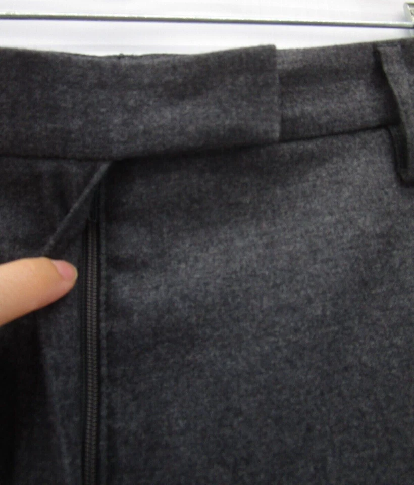 Pantalones Gunex Mujer 12 Gris Lana Virgen Mezcla Cachemira Pantalones Bootcut Italia Foto 2 de 4