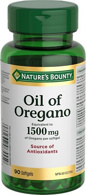 Nature's Bounty Oil of Oregano 1500 mg 90 Liquid Softgels - FREE SHIPPING