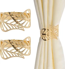 Curtain Tie Backs, 2Pcs Metal Creative Curtain Rope Buckles Decorative Hollow Le