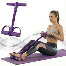 Pedal Resistance Band with Handle, 6-Tube Foot Pedal  Ankle Puller Exercise