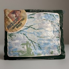 Vintage Pequot Muslin Luxury Queen Fitted Sheet 60x80 Forrest Trees Blue Green