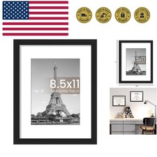 8.5 By 11 Picture Frame, Display Pictures 6x8 with Mat or 8.5 x 11 Without, W...