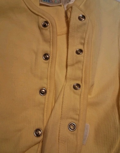 VINTAGE 90s Mcbaby Open Cardigan Jacket Embroidered Size 0-3 Months Yellow - Picture 9 of 11