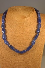 TANSANIT KETTE COLLIER 390ct.! Classic Schmuck Edelstein Halskette Heilstein NEU