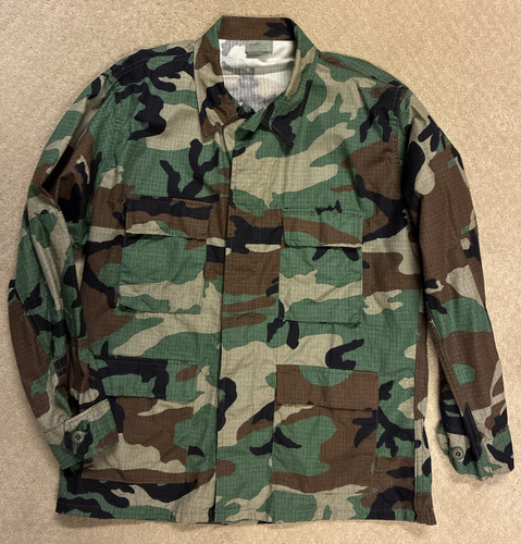 Mens Tru Spec Military Style Camo Thick Button Shirt Size LARGE