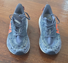 Hoka One One Speedgoat 6 Womens Low Top Lace-Up Sneakers Gray Orange Rubber