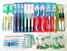 Lot of 23 Tooth Brushes - GUM, Oral-B, Colgate, Other - Brand New, Sealed