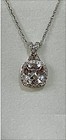 Kay Jewelers Sterling Silver Lab Created White “Cushion Cut” Sapphire Necklace — photo 2