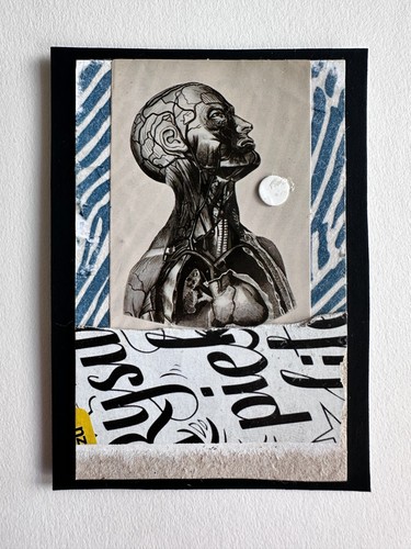 Original ACEO Collage - Dark Academia Vintage Ephemera OOA