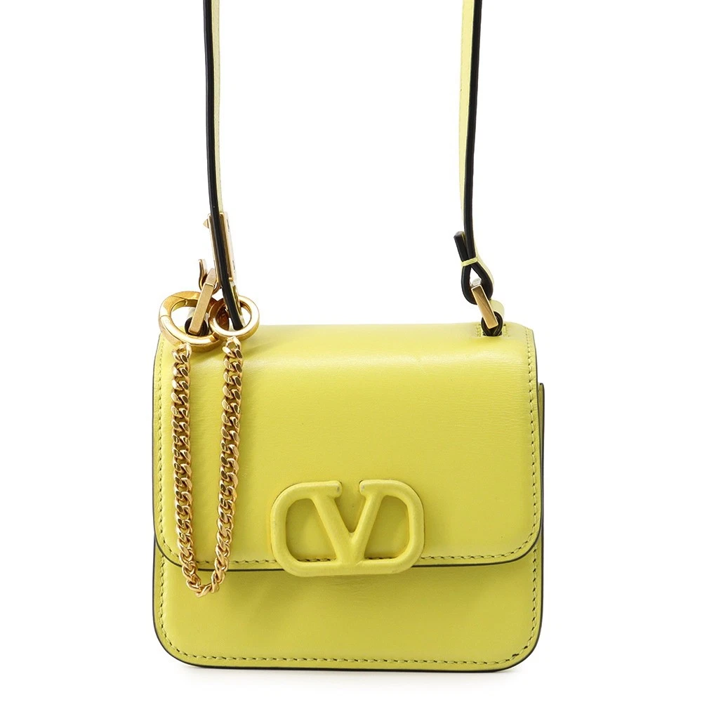 Valentino — Valentino Garavani V sling Shoulder Bag Leather Yellow
