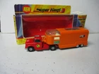 Matchbox Lesney Superkings K-18 Articulated Horse Box- ORANGE-LIKE interior, box