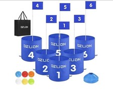 DZLION Backyard Golf Game Set, 6 Hole Golf Course Outdoor Golf Chipping Game for